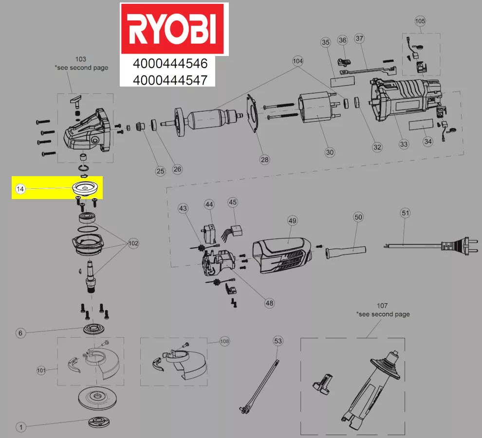 couronne renvoi d\'angle réf. 5131033139 Ryobi